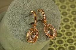 Сережки підвіски Xuping Jewelry Погляд 3,2 см золотисті - мініатюра 3