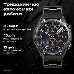 Смарт-годинник Smart Watch Haylou Solar 5 (LS20) – 1.43″ AMOLED, Bluetooth‑дзвінки, голосовий виклик, моніторинг серця/Spo2, для iOS / Android, Black - мініатюра 11