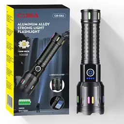 Ліхтар ручний Coba CB-G62-TG акумуляторний з режимом zoom 1x26650/3xAAA Type-C FLUORESCENCE - мініатюра 8