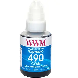 Чорнило WWM Canon GI-490, 140г Cyan (C490C)