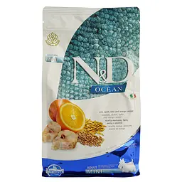 Сухий корм для дорослих собак міні-порід Farmina N&D Ocean Ancestral Adult Mini, тріска та апельсин, 800 г - мініатюра 2