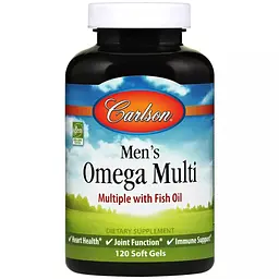 Мультивітаміни з Омегою-3s для чоловіків Carlson Men`s Omega Multi 120 гелевих капсул