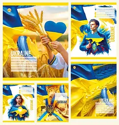 
Зошити учнівські 36 аркушів клітинка Тверда Україна, 20 шт. в упаковці