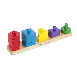 Розвиваюча іграшка Melissa&Doug дерев'яні пірамідки на платформі (MD10379) - мініатюра 5