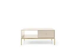 Стіл журнальний Perfect Home Моно / Mono з 2 шухлядами та золотими ніжками ML104 Беж пісочний (PFH-091211) - мініатюра 2