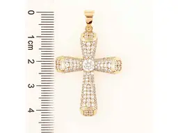 Кулон Xuping Позолота 18K "Хрест з інкрустацією цирконієм» для ланцюжка до 7мм (262380) - мініатюра 2