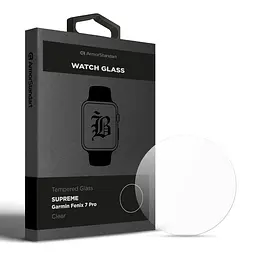 Захисне скло 3D для Garmin Fenix 7 Pro, Supreme Black Icon, прозоре, на весь екран, глянцеве, з олеофобним покриттям, просте встановлення, не залишає слідів, ArmorStandart (ARM84718)