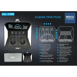 Зарядна станція Brevia 31000PS — 1000W LifePo4 - мініатюра 6