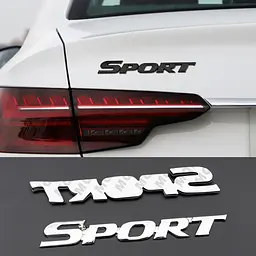 Емблема напис SPORT чорна 173х23мм метал (на скотчі) - мініатюра 3