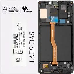 Дисплей Samsung A920 Galaxy A9 2018 чорний, Amoled, оригінал, сервісне пакування, з рамкою, GH82-18308A