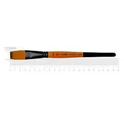 Пензель синтетика плоска FLAME 1368F №20 коротка ручка ROSA
