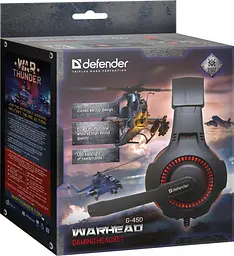 Ігрова гарнітура Defender Warhead G-450 USB, підсвітка, чорно-червона - мініатюра 6