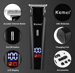 Машинка для стрижки волосся Kemei KM-1113 5 Вт Чорний (2390000005) - мініатюра 6