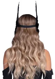 Пов’язка на голову з крилами Leg Avenue Feather headband Black, пір’я та натуральна шкіра - мініатюра 2