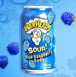 Кислий газований напій Warheads Sour Blue Raspberry Soda 355 мл - мініатюра 2