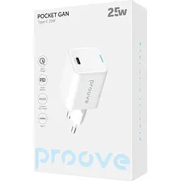 Мережевий зарядний пристрій Proove Pocket GaN 25W Type-C White [WCPG25010202] [130257] - мініатюра 2