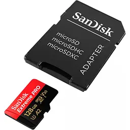 Карта пам'яті SanDisk microSDXC 128GB UHS-I Extreme Pro U3 V30 A2 + SD Adapter (SDSQXCD-128G-GN6MA) [100891] - мініатюра 2