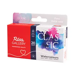 Набір акварельних фарб Classic 20х1,6 мл, Бірюза металевий пенал ROSA Gallery (4823098548096) - мініатюра 5