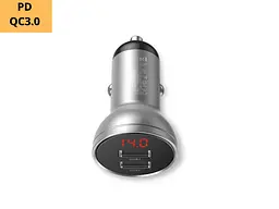 Автомобільний зарядний пристрій XPRO CCBX 24w PD+QC сірий (24218-01) - мініатюра 2
