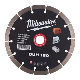 Диск алмазний MILWAUKEE DUH 180, діаметр 180мм (залізобетон, цегла) - мініатюра 2