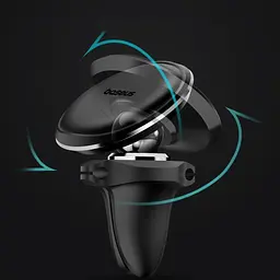 Автотримач Baseus Magnetic Car Mount Phone Holder Cable Clip Air Vent чорний C40141201113-00 C40141201113-00 - мініатюра 7