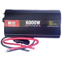 Інвертор напруги Bei Long Power Inverter 024 c 12V на 220V 6000W модифікована синусоїда Black, 2 розетки, 2 USB (11065) - мініатюра 2