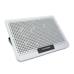 Підставка під ноутбук IceCoorel A19, 10-15.6", 6 * 60mm 580±10% RPM, корпус пластик + алюміній, 2xUSB 2.0, 350x225x26mm, Silver, Box, Q20