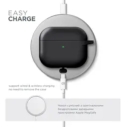 Силіконовий чохол для навушників Apple AirPods 3, Hang Case, чорний, ультратонкий захисний кейс товщиною 2 мм, захист від подряпин, пилу та ударів, компактний, з карабіном для кріплення, ArmorStandart (ARM60308) - мініатюра 7