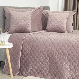 Покривало ТЕП Velour Ромб круглий Elderberry 240x260 см попелясто-рожевий (4-00518_33956) - мініатюра 3