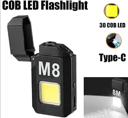 Електроімпульсна спіральна запальничка USB M8 з ліхтариком 3W UKC - мініатюра 3