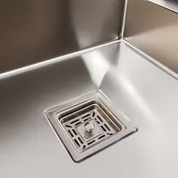 Кухонна мийка Platinum Handmade 78x50С R з нержавіючої сталі 3.0 мм квадратний сифон 78x50x22 см сатин - мініатюра 9