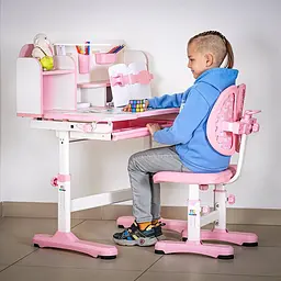 Комплект меблів Mealux Panda Pink: стіл + стілець + полиця (BD-28 PN)  - мініатюра 4