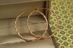 Сережки кільця Хuping Jewelry малюнок зигзаг 4 см золотисті