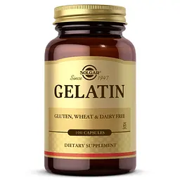 Препарат для суглобів і зв'язок Solgar Gelatin, 100 капсул