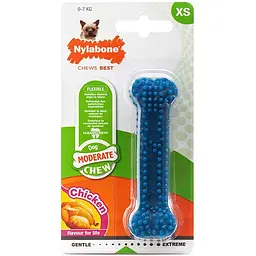 Nylabone Moderate Chew Dental Bone нілабон дентал боун жувальна іграшка для собак смак курки