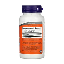 Вітамін Now Foods Ацетил-L-Карнітин, Acetyl-L-Carnitine, 500 мг, 50 вегетаріан (NF0075) - мініатюра 2