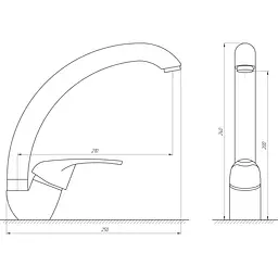 Змішувач для кухні Globus Lux Solly GLSO-0203S-10-BB Чорний матовий - мініатюра 4