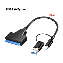 Адаптер USB3.0 Type-A/C HDD 2,5" SATA II/III / SSD Dynamode (DM-AD-SATA-U3) - мініатюра 2