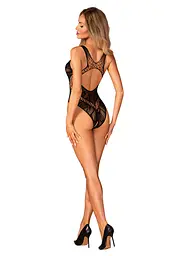 Бодістокінг з вирізами Obsessive B138 teddy S/M/L, black, з доступом - мініатюра 4