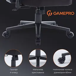 Ігрове крісло GamePro FGC750B Fabric Black (FGC750B) - мініатюра 12