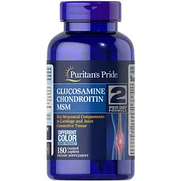 Препарат для суглобів і зв'язок Puritan's Pride Chondroitin Glucosamine MSM 2 Per Day Formula, 180 каплет