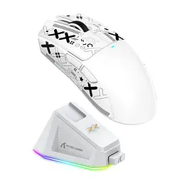 Ігрова бездротова миша ATTACK SHARK X11 / Сенсор PAW3311 / 22000 DPI / Док-станція в комплекті / White