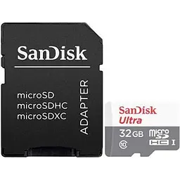 Карта пам'яті Sandisk 32GB microSDHC C10 UHS-I R100MB/s Ultra + SD (SDSQUNR-032G-GN3MA)