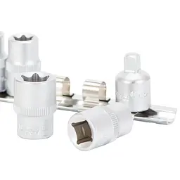Набір насадок Ultra Torx (4 шт 1/4" 4 шт 3/8") з перехідником CrV (TR6086012) - мініатюра 2