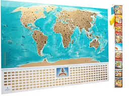 Карта скретч My Map Flags Edition 88×63 см, настінна для подорожей, подарунковий набір для мандрівників - мініатюра 4