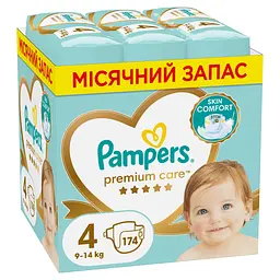 Підгузки Pampers Premium Care 4 (9-14 кг), 174 шт.