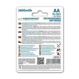 Акумулятор Esperanza Ni-MH AA 2600 mAh, 2шт EZA105 - мініатюра 2