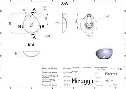 Умивальник Miraggio FLORENCE (0000197) Miramarble, Глянцевий, Накладний, Білий - мініатюра 2