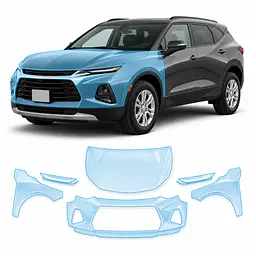 Антигравійна захисна бронеплівка за лекалами для Chevrolet Blazer III 2019-2022 - передня частина авто (капот бампер крила))