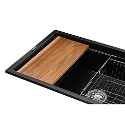 Мийка кухонна GRANADO Basic Artes black shine (+ змішувач Campo LUX inox + дозатор Redondo inox + коши (ksg1101) - мініатюра 4
